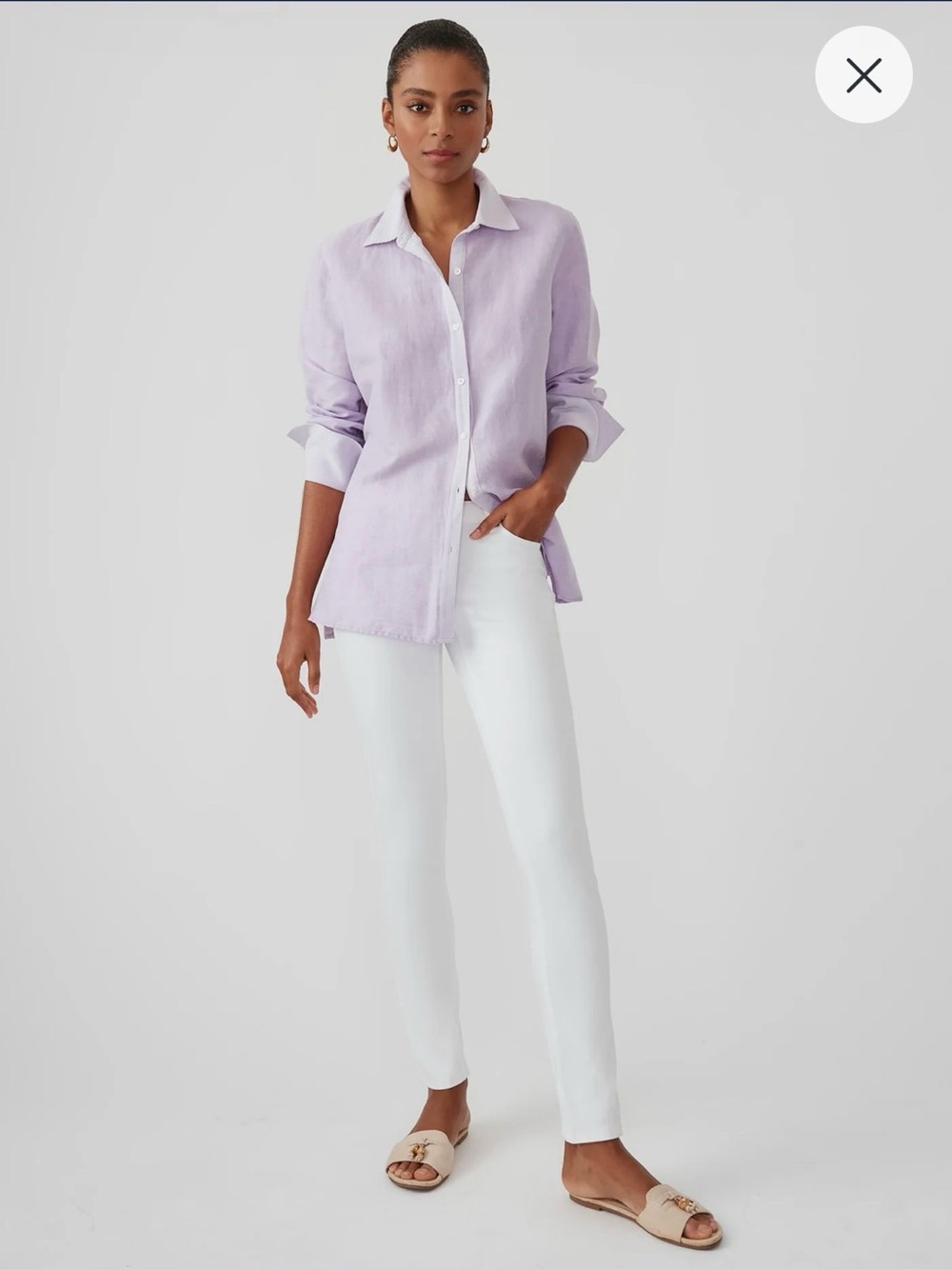 J. McLaughlin Women's Skinny Jeans in White with Gold Hardware